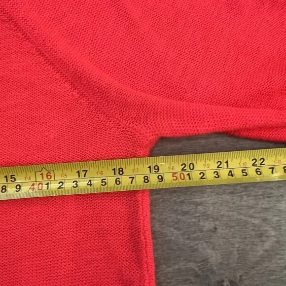 Lilly Pulitzer Women’s Jody V-neck Sweater Size Large Tassels Spicy Coral - Picture 6 of 7